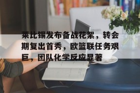 LOL台服注册入口-关于莱比锡发布备战花絮，转会期复出首秀，欧篮联任务艰巨，团队化学反应显著的信息